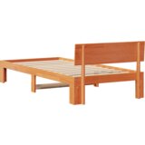  Krevetna konstrukcija s uzglavljem Smeđa 90x190 cm Čvrsta borovina | shoptok.hr