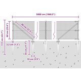 vidaXL varjena žična ograja z 13 bodicami siva 0.6x50 m jeklo | Shoptok.si