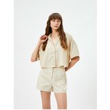 Koton Crop Short Sleeve Shirt with Buttons in a relaxed fit Cene