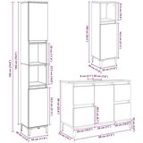 vidaXL 3-dijelni set kupaonskog namještaja siva boja betona drveni | shoptok.hr