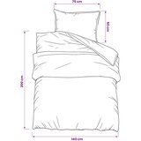  Set posteljine za poplun sivi 140 x 200 cm pamučni | shoptok.hr