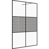 Furnova Pregrada za tuš s prozornim ESG steklom 140x195 cm črna, (21918078) | Shoptok.si