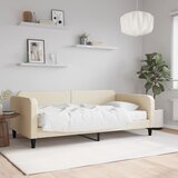  Dnevni krevet s madracem krem 80 x 200 cm od tkanine | shoptok.hr