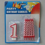  Svećice (10kom) sa BROJEM 1 visinabr.8cm/sveć.9cm | ePonuda.com