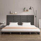 vidaXL Stensko posteljno vzglavje sivo 166x3x91,5 cm trdna borovina | Shoptok.si