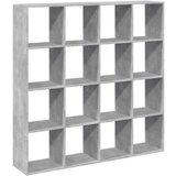 vidaXL Knjižna omara betonsko siva 137,5x29x137,5 cm inženirski les | Shoptok.si