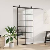  Klizna vrata s priborom crna 102 x 205 cm od ESG stakla | shoptok.hr