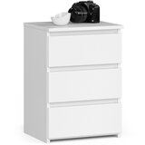 AKORD Cl3/40 Nočna Omarica, 3 Predali, Bela, (5000331989) | Shoptok.si