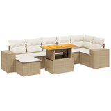 Maison Chic Seti vrtnega pohištva - Vrtna garnitura - Vrtni pohištvo set 8-delna z blazinami bež poli ratan, (21799205) | Shoptok.si