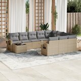 vidaXL 11-dijelni set vrtnih sofa od poliratana s jastucima bež | shoptok.hr