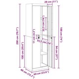 Ormarić Omarica za shranjevanje 2 pcs Bela 60 x 40 x 200 cm Jeklo, (5000152649) | Shoptok.si