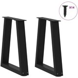 vidaXL Noge za blagovaonski stol V-oblik 2 kom crne 38x(42-43,3) cm | shoptok.hr
