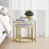  Okrugli stolić 2 kom - mramorne / zlatne noge | shoptok.hr