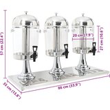  Trostruki Dispenzer za Sok Nehrđajući Čelik 3 x 8 L | shoptok.hr