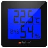 Večfunkcijski elektronski LCD termometer črn