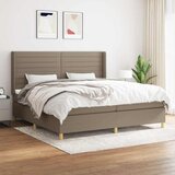  Krevet s oprugama i madracem smeđesivi 200x200 cm od tkanine | shoptok.hr