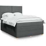 vidaXL Krevet s oprugama i madracem tamnosivi 140x190 cm od tkanine | shoptok.hr