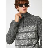 Koton Jacquard Sweater Stand-Up Collar Zipper Detail | shoptok.hr