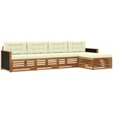  Set vanjskih sofa s jastukom 5 pcs Prirodna i krem Poliester | shoptok.hr