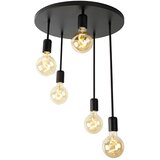 QAZQA Moderna stropna svetilka črna 5-light - Facil | Shoptok.si