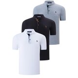 Dewberry TRIPLE SET T8560 MENS T-SHIRT-WHITE-BLACK-GREY Cene