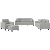  4-dijelni set sofa s jastucima svjetlosivi od mikrovlakana | Eponuda.ba