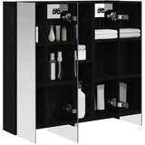  Kupaonski ormar s ogledalom Crni hrast 70 x 14,5 x 70 cm | shoptok.hr