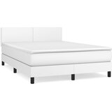  s oprugama i madracem bijeli 140x190 cm od umjetne kože | shoptok.hr