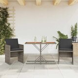 3-dijelni bistro set od poliratana s jastucima sivi | shoptok.hr