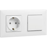  Legrand-kućna utičnica 250V/16A SCHUKO i jedan prekidač br. 1 sa ramom NILOE STEP, bela Cene