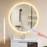 Nettlife kopalniško ogledalo z okroglo osvetlitvijo 50 cm, stensko LED ogledalo s funkcijo na dotik, (22149694) Cene