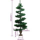  Spiralno osvijetljeno božićno drvce s posudom zeleno 120 cm PVC | shoptok.hr