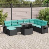  9-dijelni set vrtnih sofa s jastucima crni od poliratana bagrem | shoptok.hr