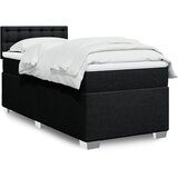 vidaXL Box spring postelja z vzmetnico črna 80x200 cm blago | Shoptok.si