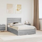  Krevetna konstrukcija s ladicama Siva Sonoma 120 x 200 cm | shoptok.hr