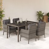  5-dijelni vrtni blagovaonski set sivi od poliratana Siva 150 cm table length | shoptok.hr