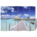 vidaXL Sklopiva sobna pregrada s uzorkom plaže 217 x 170 cm Cijene