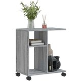 vidaXL Stranska mizica s kolesi siva sonoma 50x30x55 cm inžen. les | Shoptok.si