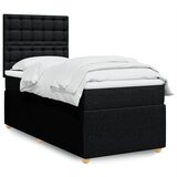 vidaXL Box spring postelja z vzmetnico črna 100x200 cm blago | Shoptok.si