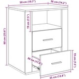 vidaXL Nočna omarica Črni hrast 50 x 36 x 60 cm Konstruiran les | Shoptok.si