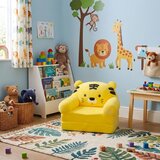  Dečija rasklopiva plišana foteljica 2u1 Tiger Smile žuta - 2 sloja ( KLK2695-TSZ ) | Eponuda.com