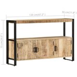 vidaXL Bočni ormarić od masivnog drva manga 120 x 30 x 75 cm | shoptok.hr