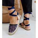 Gemre Navy blue lace espadrilles with an open heel Teha | Shoptok.si