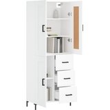  Visoka komoda bijela 69,5x34x180 cm konstruirano drvo Slike