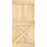  Klizna vrata 100 x 210 cm Čvrsta borovina (neobrađena) | shoptok.hr