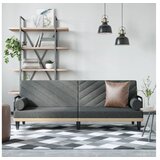  Raztegljiv kavč z naslonjali za roke temno sivo blago | Shoptok.si