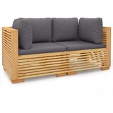 Maison Chic Vrtni kotni kavč - Zunanji kavči z blazinami 2 kosa trdna tikovina, (22040793) | Shoptok.si