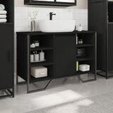 Ormarić za umivaonik crni 91 x 35 x 60 cm konstruirano drvo | shoptok.hr