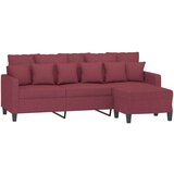 vidaXL Trosjed s tabureom crvena boja vina 180 cm od tkanine | shoptok.hr