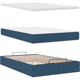 vidaXL Otomanski posteljni okvir z vzmetnico moder 120x190 cm blago, (21610027) | Shoptok.si